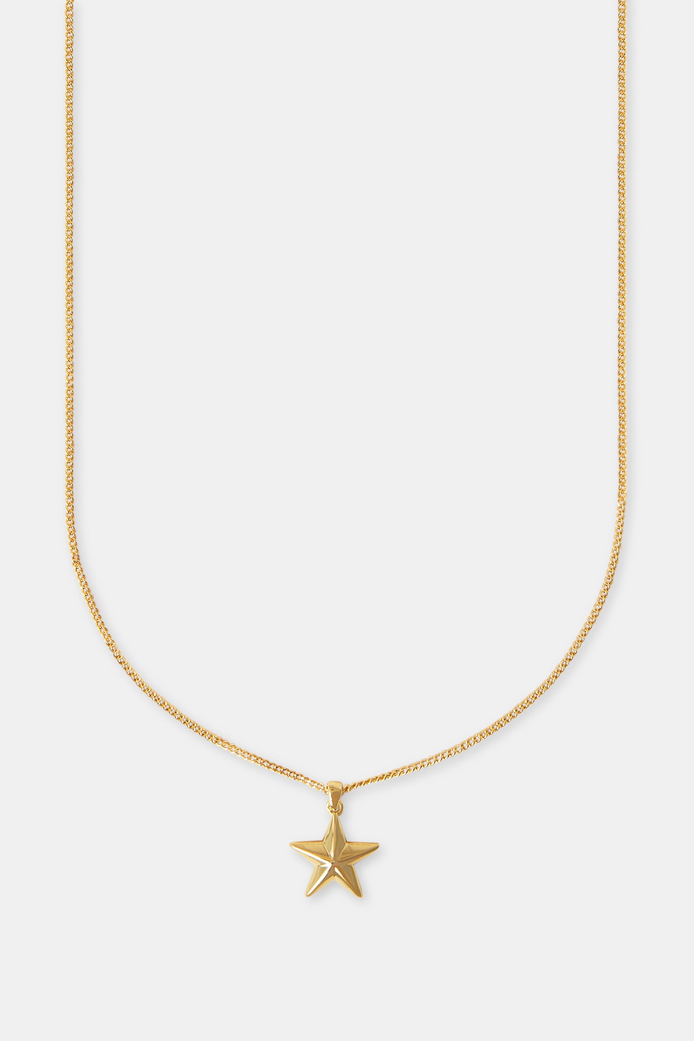 Mikropolierte kubanische Sternkette – 15 mm – Gold